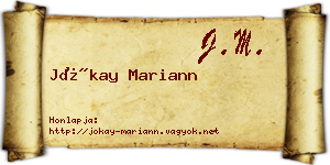 Jókay Mariann névjegykártya